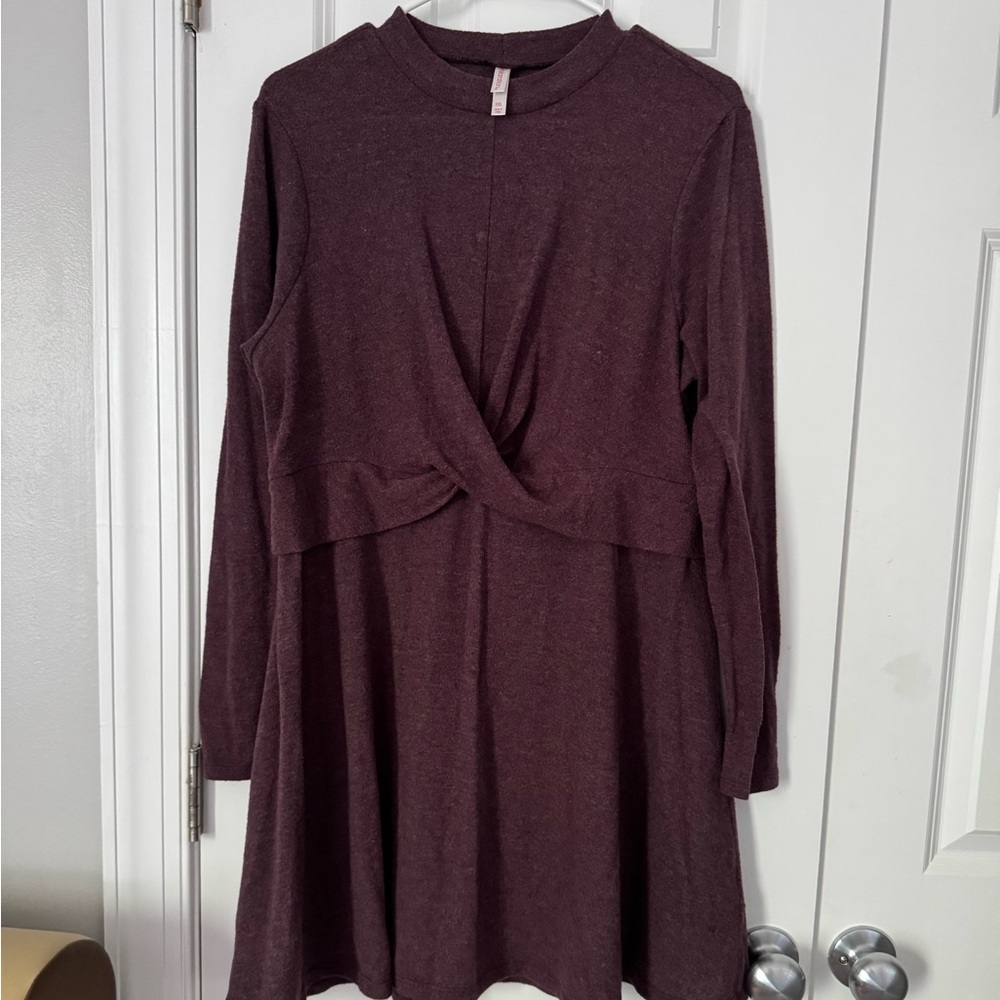 Burgundy Long Sleeve Dress